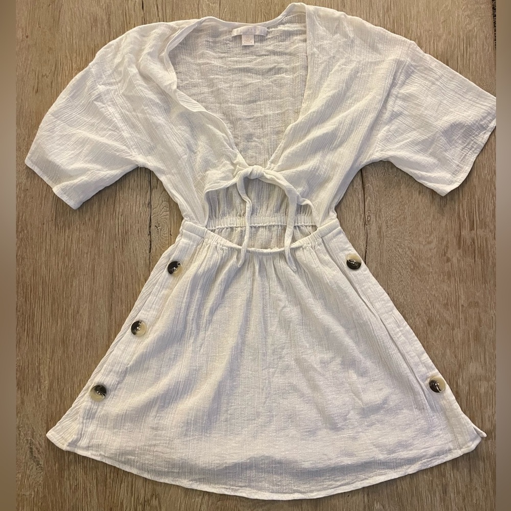 White Button-Down Cover-Up Dress